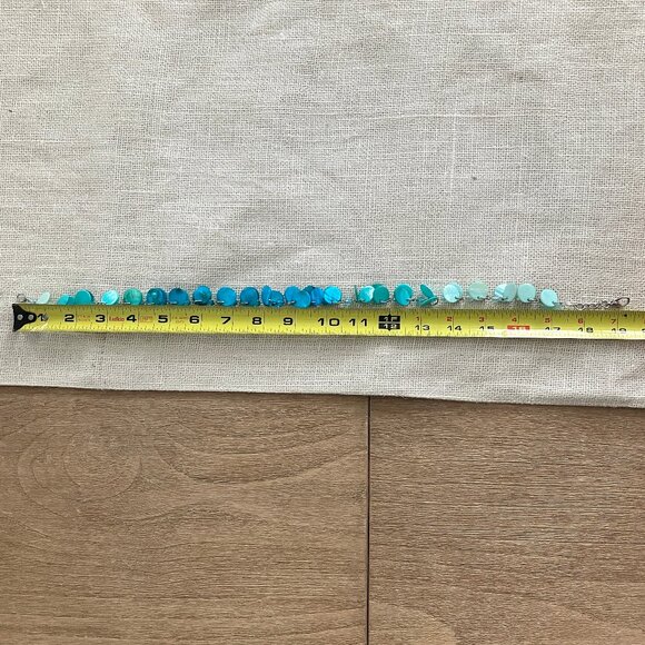 Blue Ombre Capiz Shell Necklace Dangle Costume Jewelry Coastal - Picture 7 of 9